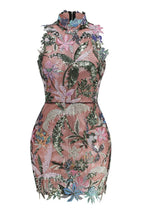 Embroidered mini dress with halter neck - View 8 | WEUXS