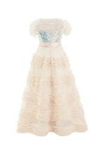 Feather embellished ball gown dress - View 10 | WEUXS