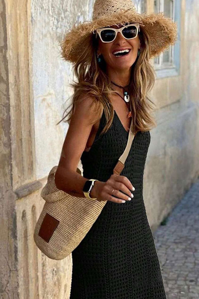 Hollow Out Sleeveless Sweater Dress | Dress In Beauty