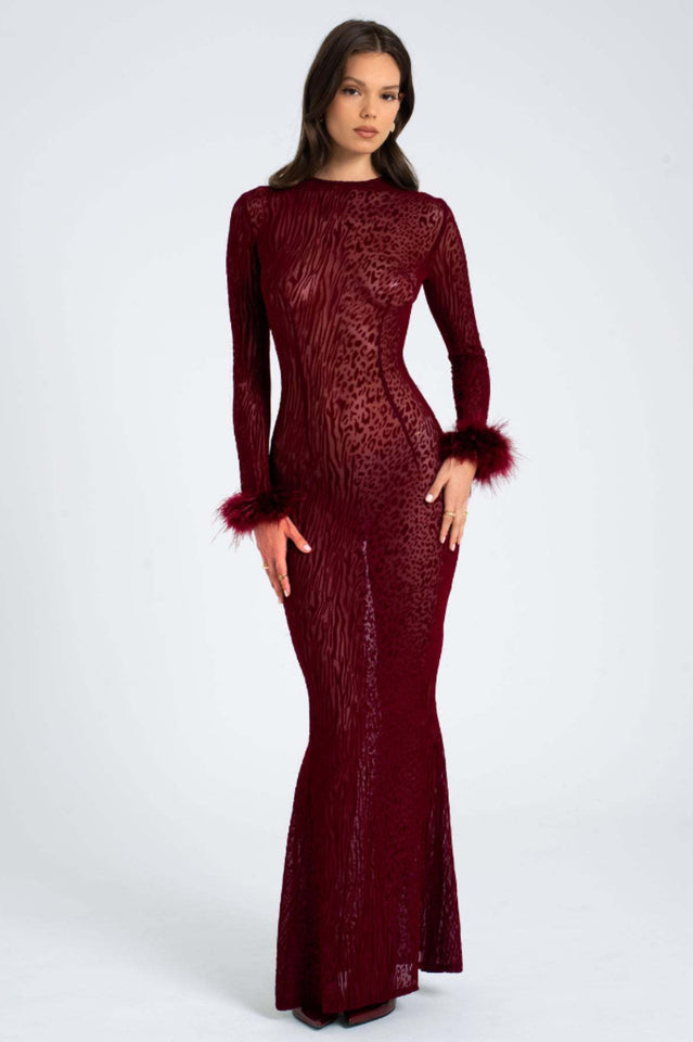 Patricia Leopard Burnout Velvet Backless Dress | Dress In Beauty