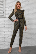 Agatha Long Sleeve Rhinestone Pantsuit | Dress In Beauty