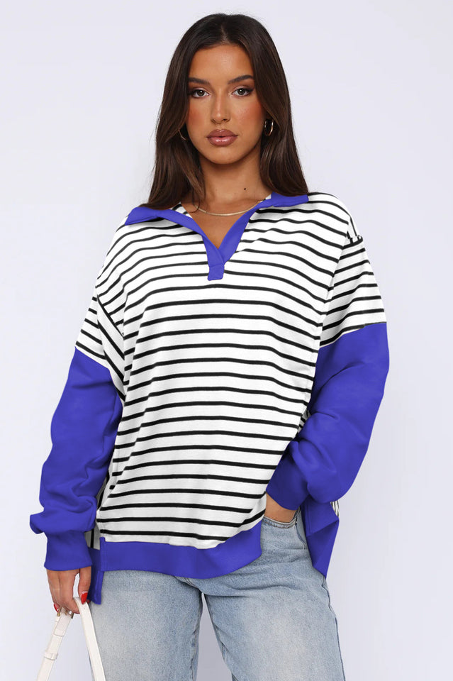 Striped Patchwork Sweatshirt | Dress In Beauty