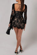 Sweetheart Long Sleeve Lace Mini Dress | Dress In Beauty