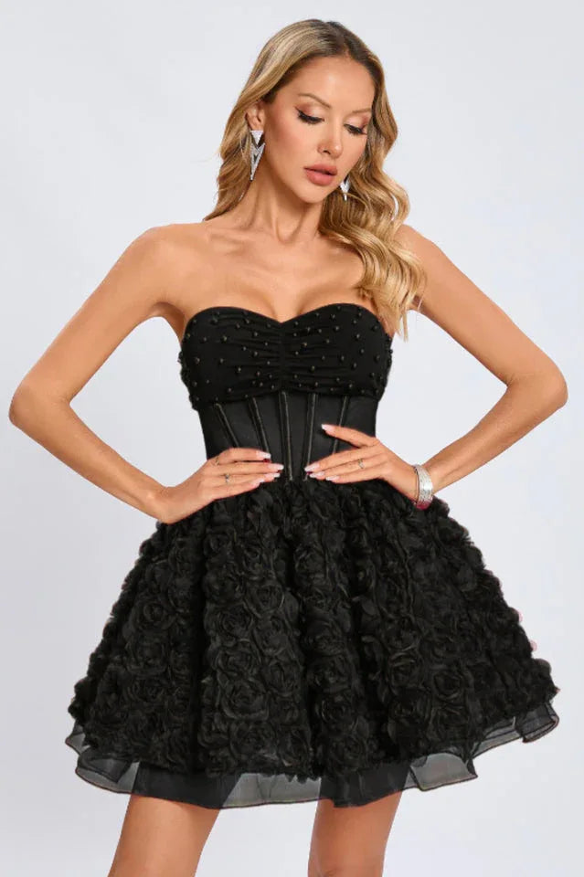 Floral A-Line Corset Dress - View 15 | WEUXS