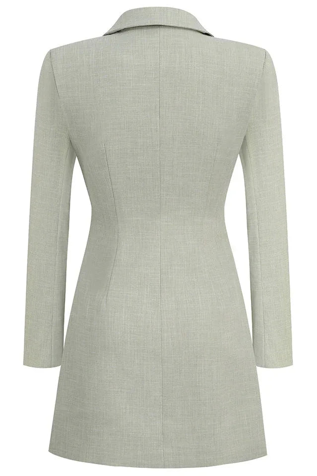 Cut out blazer dress with hardware detail - View 9 | WEUXS