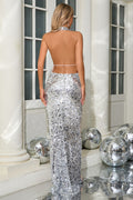 Halterneck Sequin Crystal Embellished Gown | Dress In Beauty