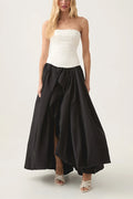 Strapless Ruched Puff Maxi Dress | Dress In Beauty