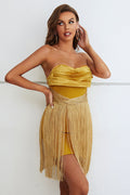 Yellow Ruffles Silk Tassel Trim Dress | Dress In Beauty