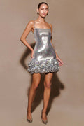 Faye Sequin Flower Mini Dress | Dress In Beauty