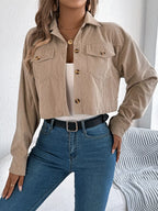 Cropped Corduroy Jacket - View 16 | WEUXS