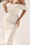 Off Shoulder Bodycon Dress - Dress In Beauty