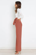 High Waist Belted Straight Leg Pants | Dress In Beauty