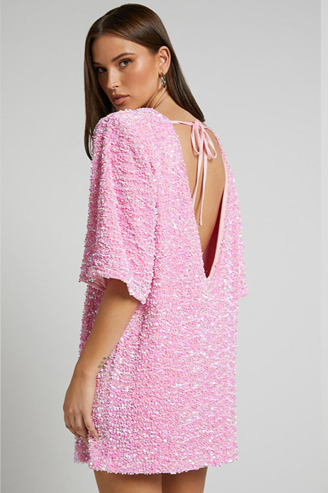 Velour Sequins Mini Dress | Dress In Beauty