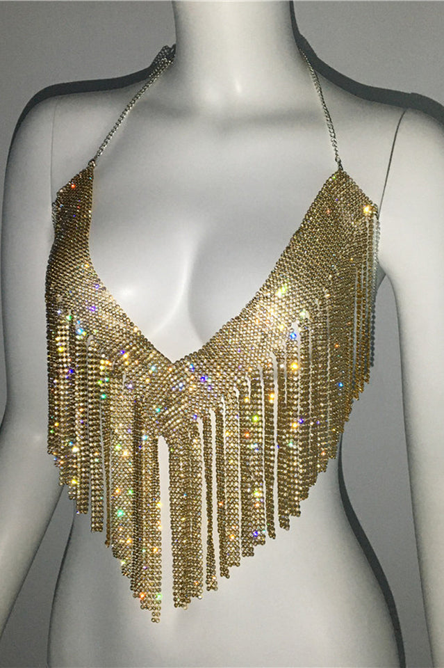 Metallic Rhinestone Top | Dress In Beauty