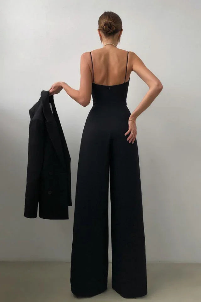 Women's Satin Wide Leg Jumpsuit - View 11 | WEUXS