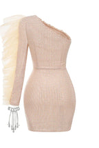 One Shoulder Rhinestone Bracelet Cocktail Dress - View 8 | WEUXS