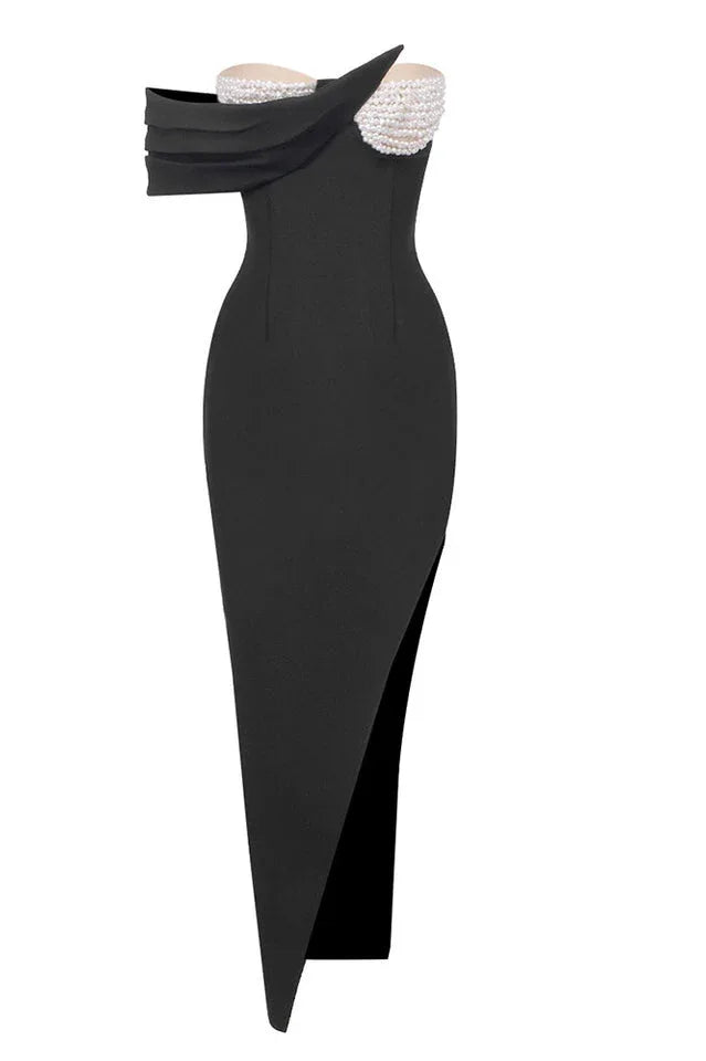 Baroque Pearl Chest Cup Dress - WEUXS