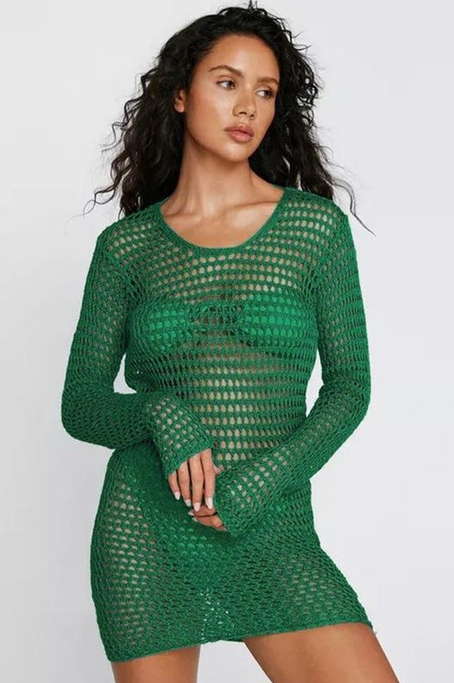 Crochet Low Back Beach Cover Up Dress | Dress In Beauty