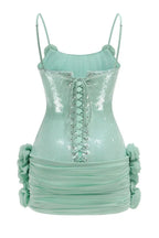 Sequin Ruched Mini Dress - View 9 | WEUXS