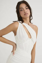 Asymmetric One-Shoulder Midi Dress - View 20 | WEUXS