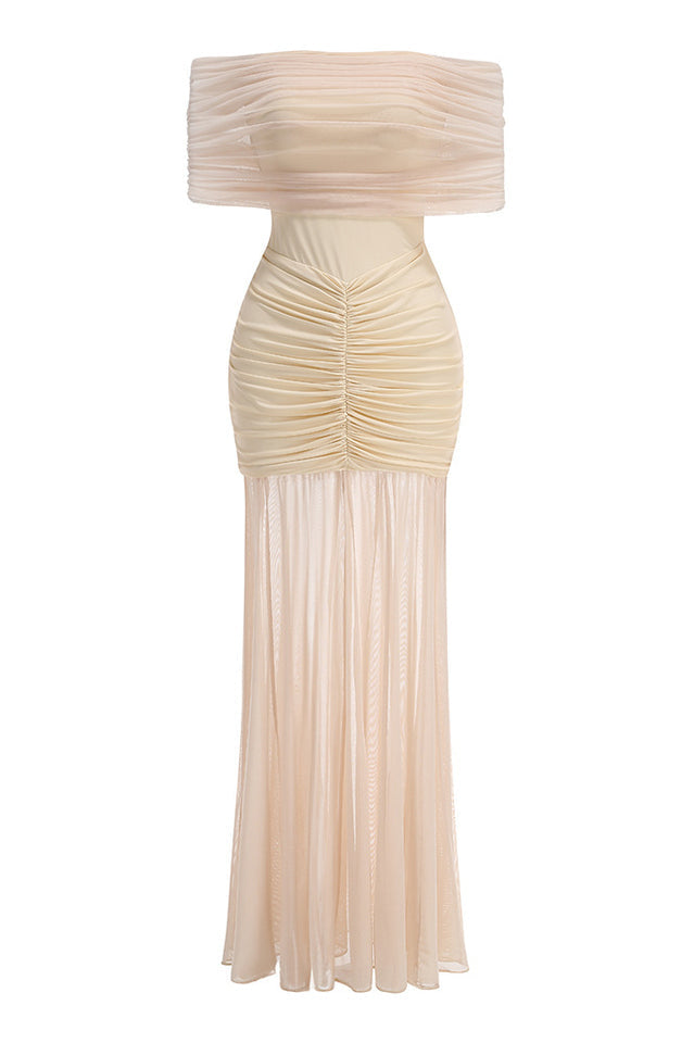 Caspian Slinky And Mesh Maxi Dress | Dress In Beauty