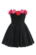 Floral Velvet Off Shoulder Mini Dress - View 9 | WEUXS