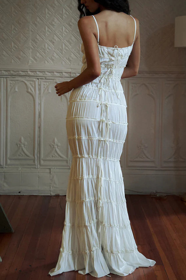 Ruffle Tunnel Gown in Cloud | Dress In Beauty