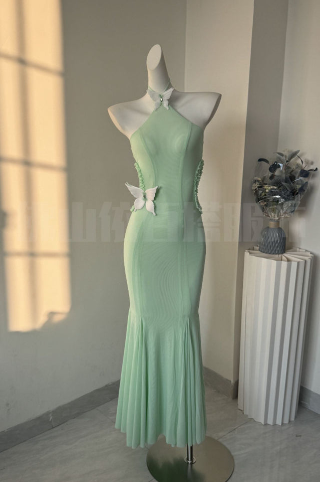 Butterfly Slip Halterneck Dress | Dress In Beauty