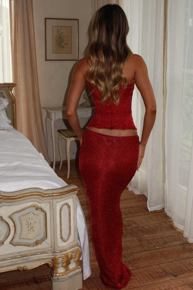 Roline Strapless Flowers Maxi Set | Dress In Beauty