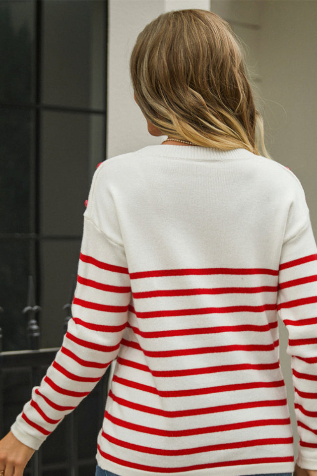 Pullover Stitching Button Sweater | Dress In Beauty