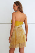 Yellow Ruffles Silk Tassel Trim Dress | Dress In Beauty