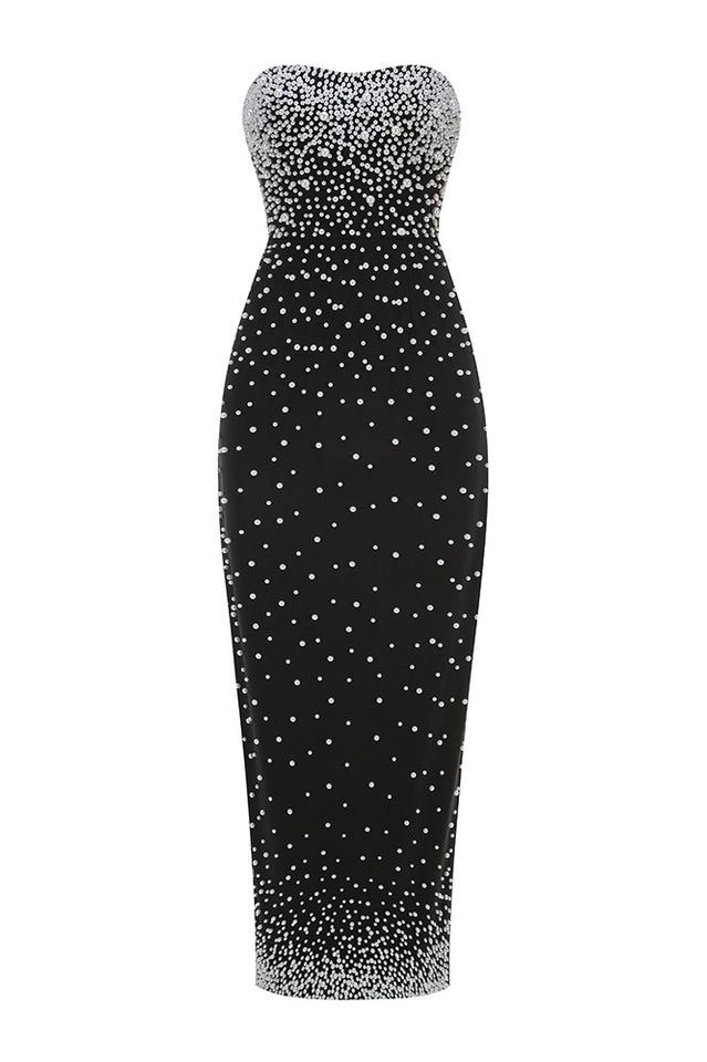 Perla Strapless Pearl Beaded Maxi Dress | Dress In Beauty