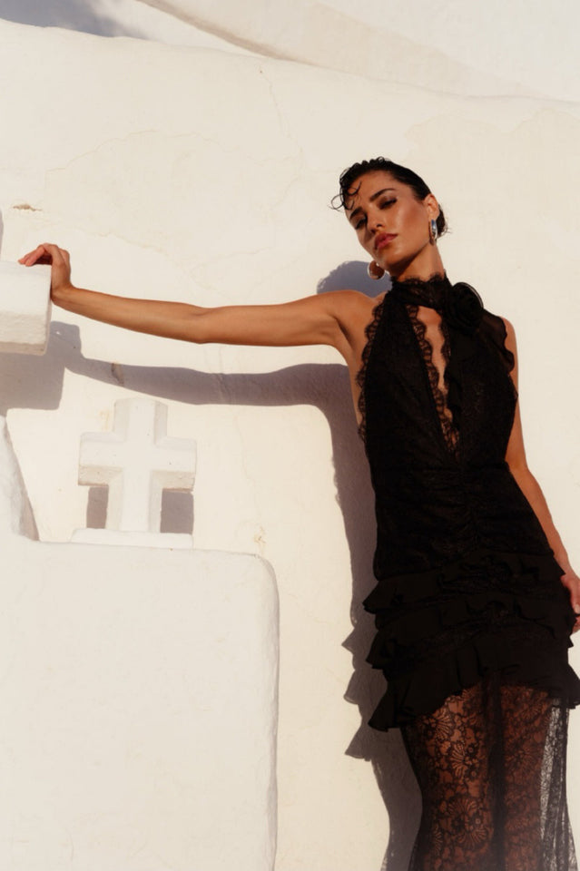 Dario Flower Plunge Lace Maxi Dress | Dress In Beauty