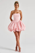Strapless Bow Puff Mini Dress | Dress In Beauty