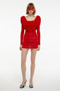 Arina Long Sleeve Plunge Mini Dress | Dress In Beauty