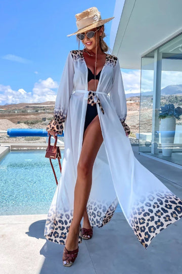 Leopard Print Tie Waist Kaftan | Dress In Beauty