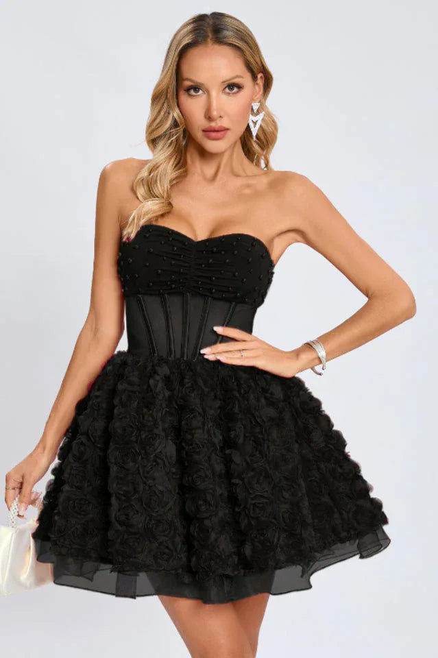 Floral A-Line Corset Dress - View 14 | WEUXS