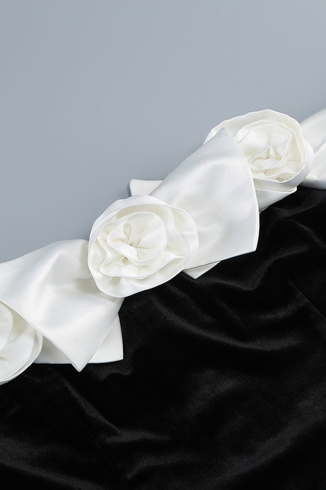 Duchesse Bows Off Shoulder Velvet Gown | Dress In Beauty