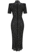 Square Rhinestone Mesh Midi Dress | Dress In Beauty