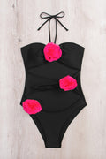 Flower Decoration One Piece Swimsuit | Dress In Beauty