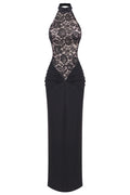 Janice Halterneck Lace Floral Maxi Dress | Dress In Beauty