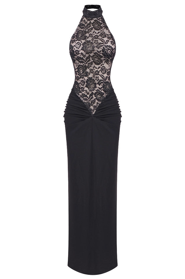 Janice Halterneck Lace Floral Maxi Dress | Dress In Beauty