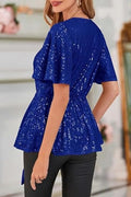 GRACE KARIN Sequin Ruffle Top | Dress In Beauty