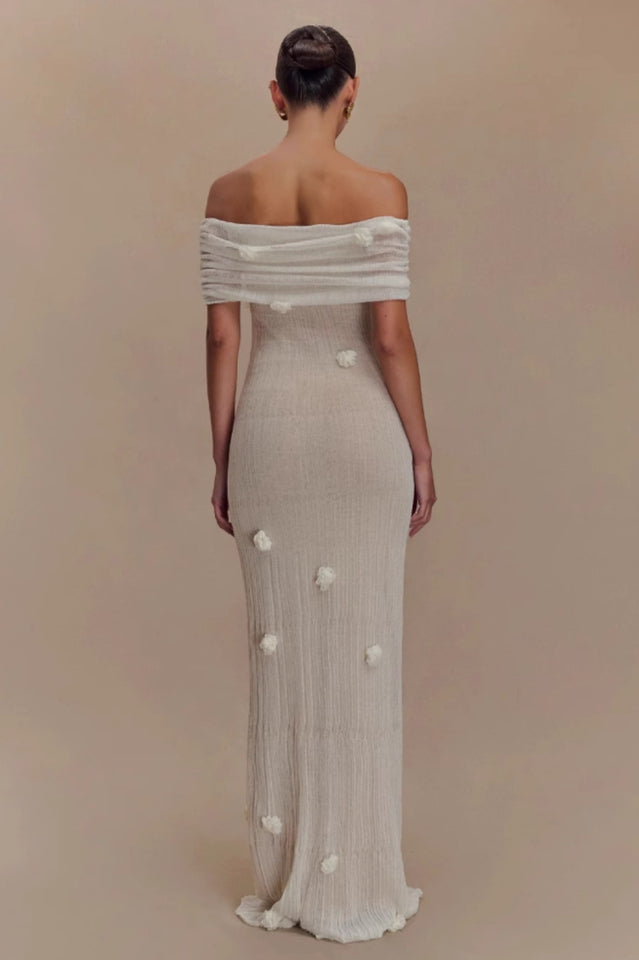 Brooke Off Shoulder Flower Knit Dress | Dress In Beauty