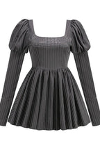 Puff Sleeve Crystal Corset Mini Dress - View 7 | WEUXS