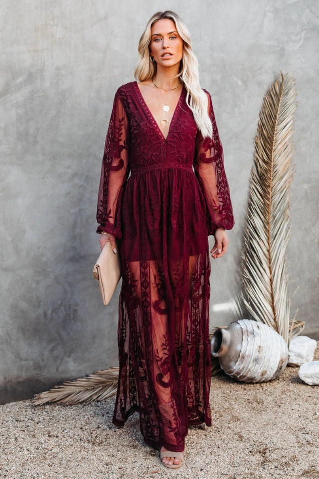 Boho Lace Maxi Dress | Dress In Beauty