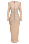 Nude Crystal Embellished Transparent Gown | Dress In Beauty