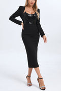 Melissa Long Sleeve Sequin Midi Dress | Dress In Beauty