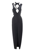 Simone Black Bandage Long Dress | Dress In Beauty