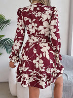 Floral Tie-Front Mini Dress - View 7 | WEUXS